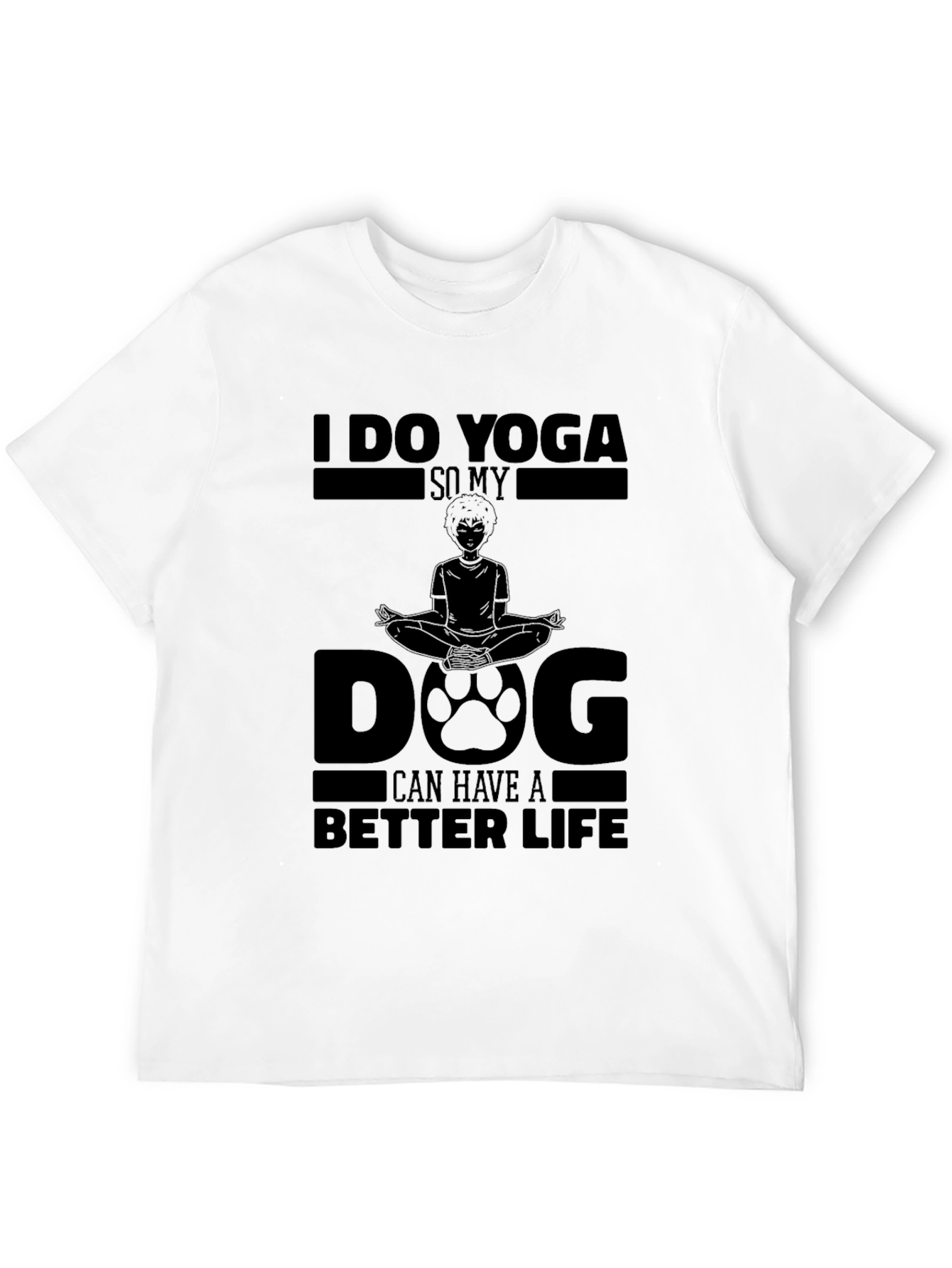 Yoga Dog Life T-Shirt: Unisex Black Cotton Tee