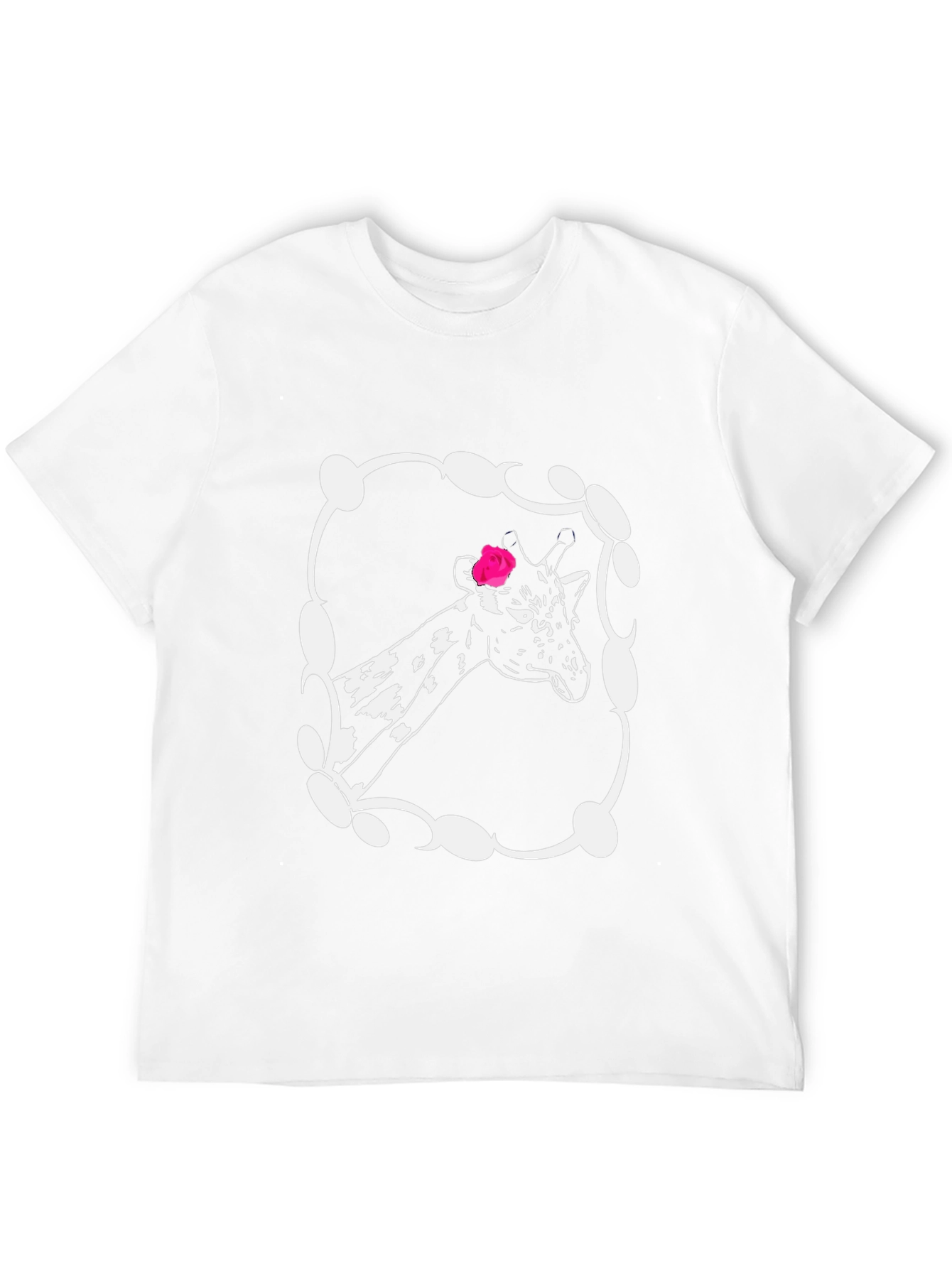 Giraffe Rose Graphic Tee - Unisex Black T-Shirt