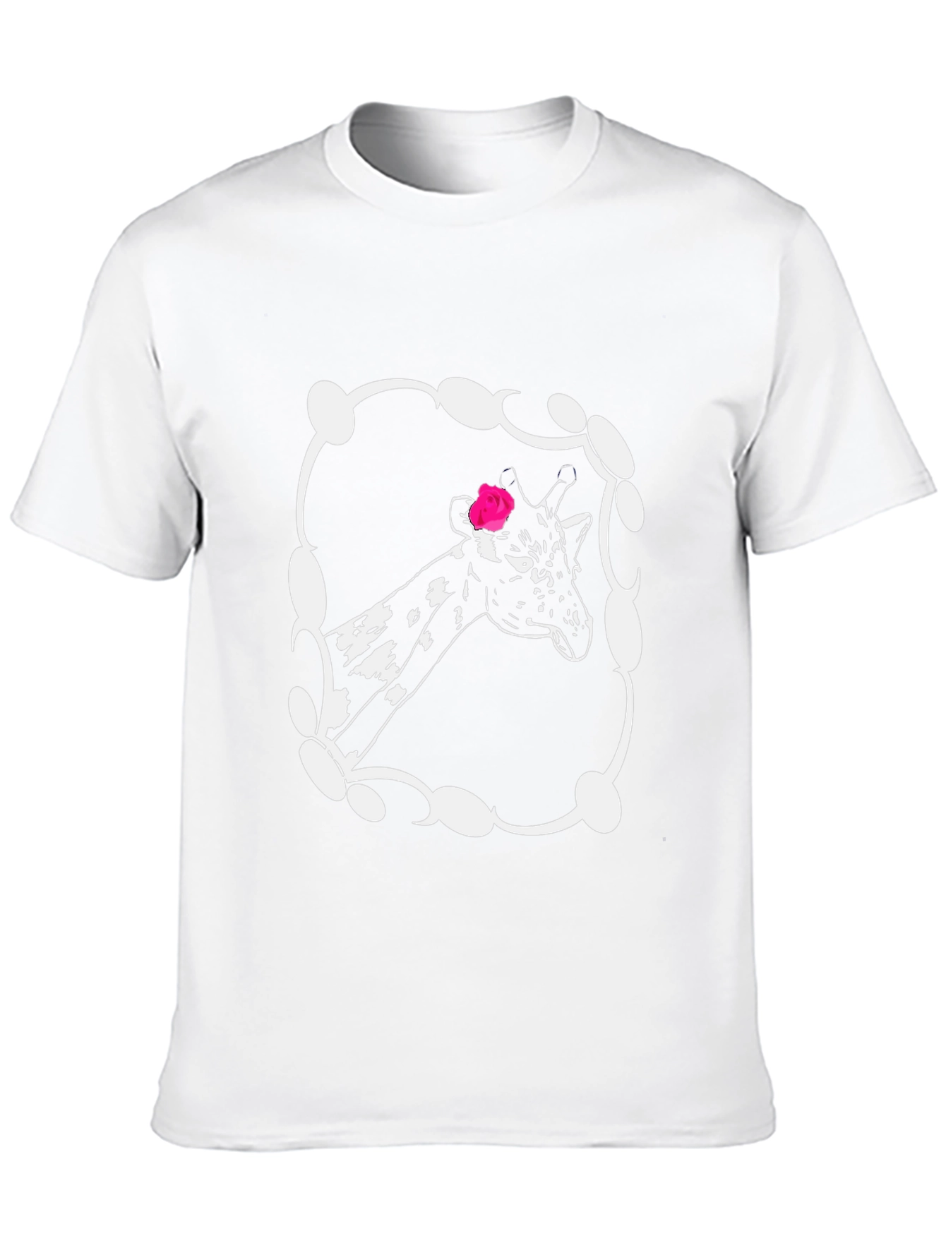 Giraffe Rose Graphic Tee - Unisex Black T-Shirt