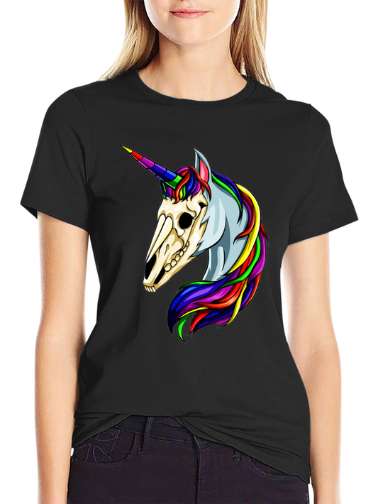 Unicorn Skull Graphic Tee - Mens Black T-Shirt