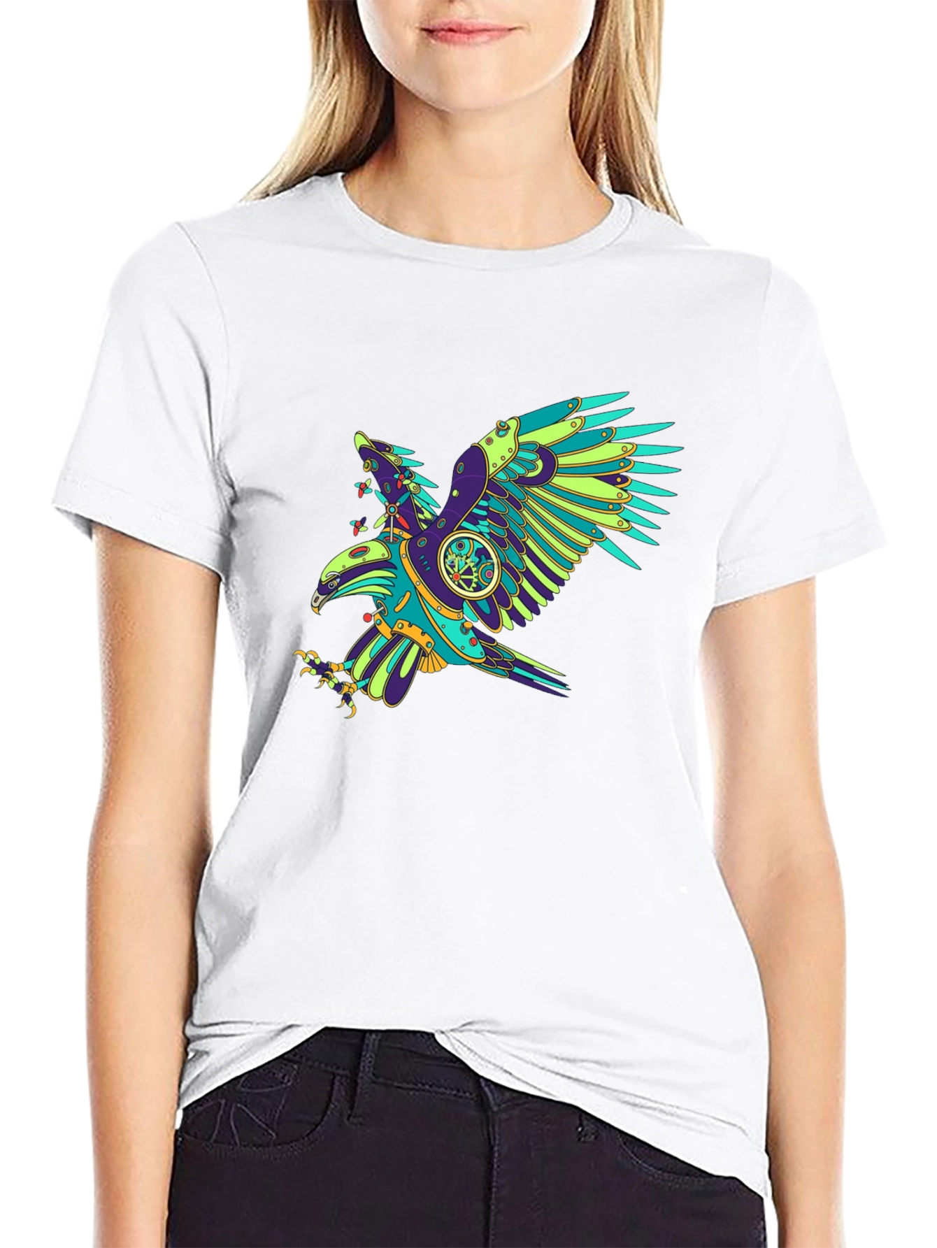 Steampunk Eagle Graphic Tee - Black T-Shirt