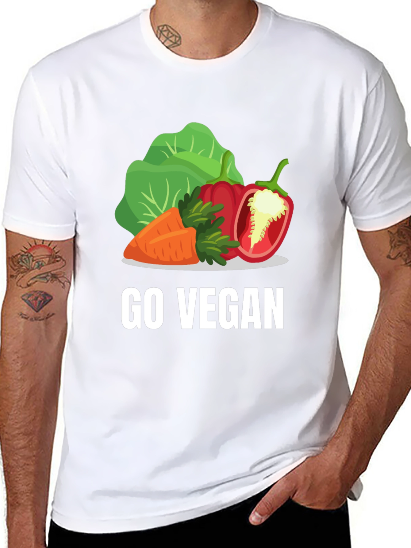 Go Vegan T-Shirt - Vegetable Graphic Tee