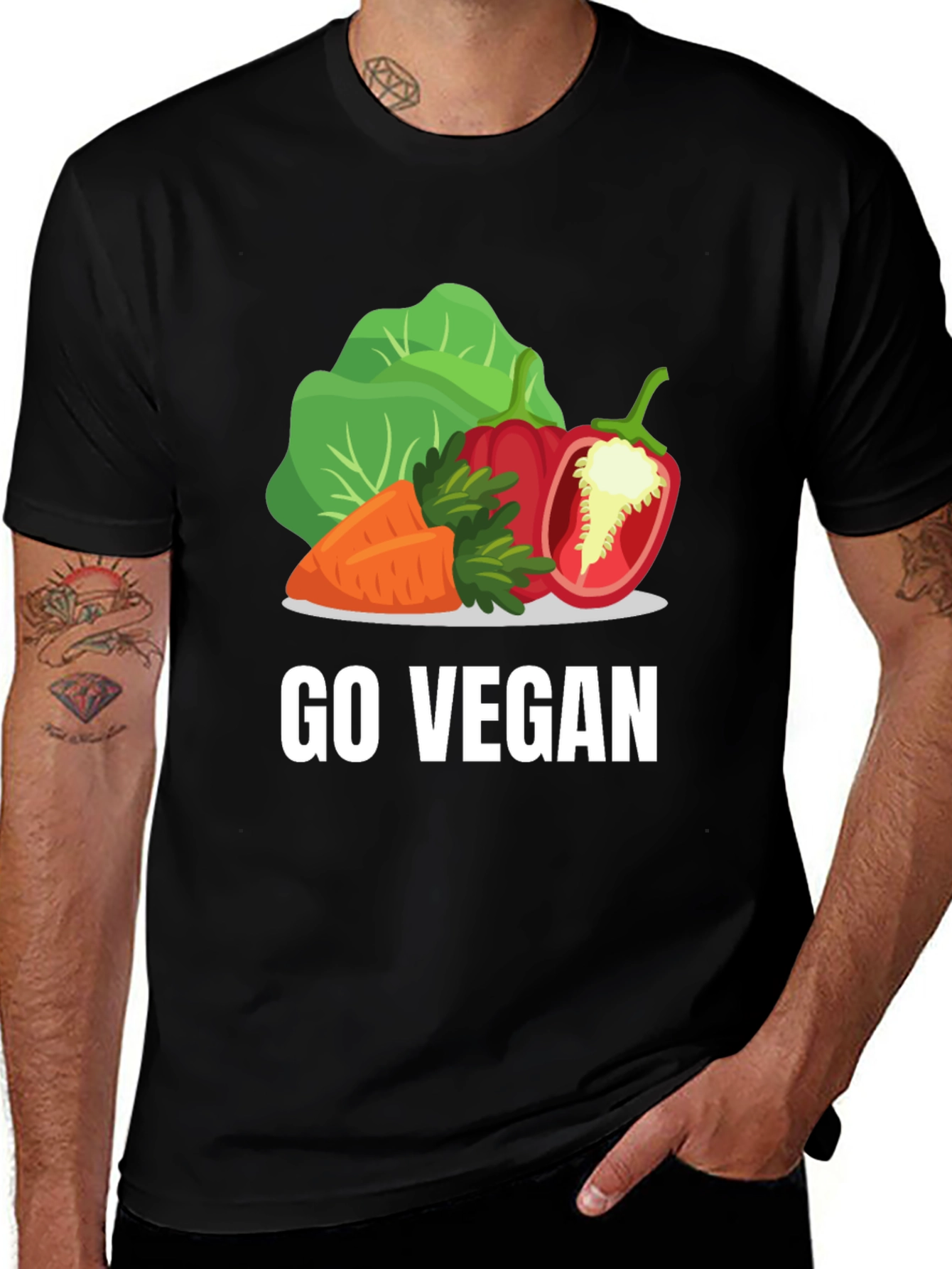 Go Vegan T-Shirt - Vegetable Graphic Tee