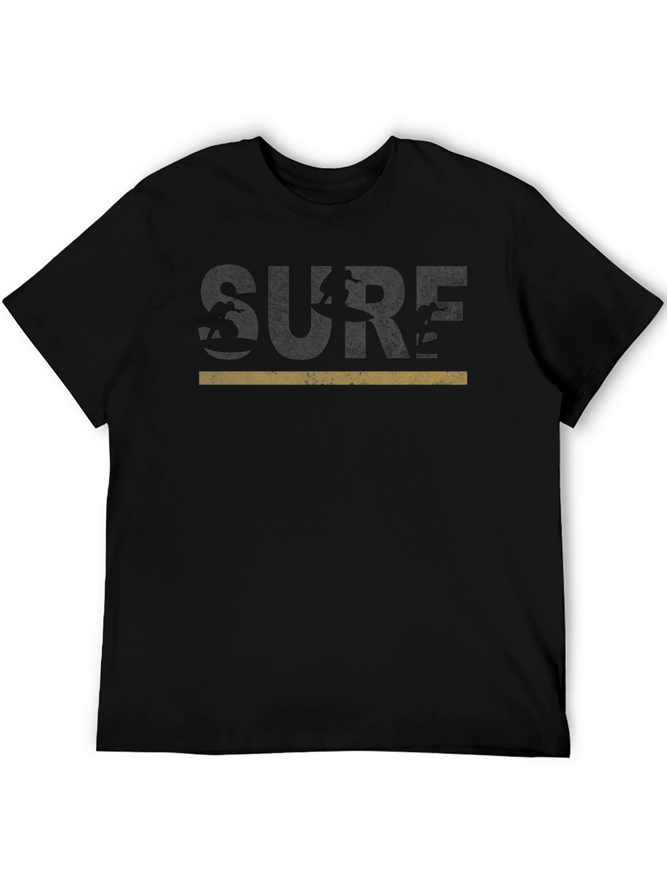 Surf Graphic Tee - Retro Style Black T-Shirt