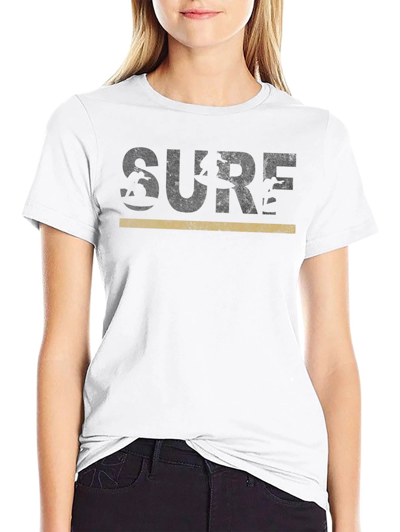 Surf Graphic Tee - Retro Style Black T-Shirt