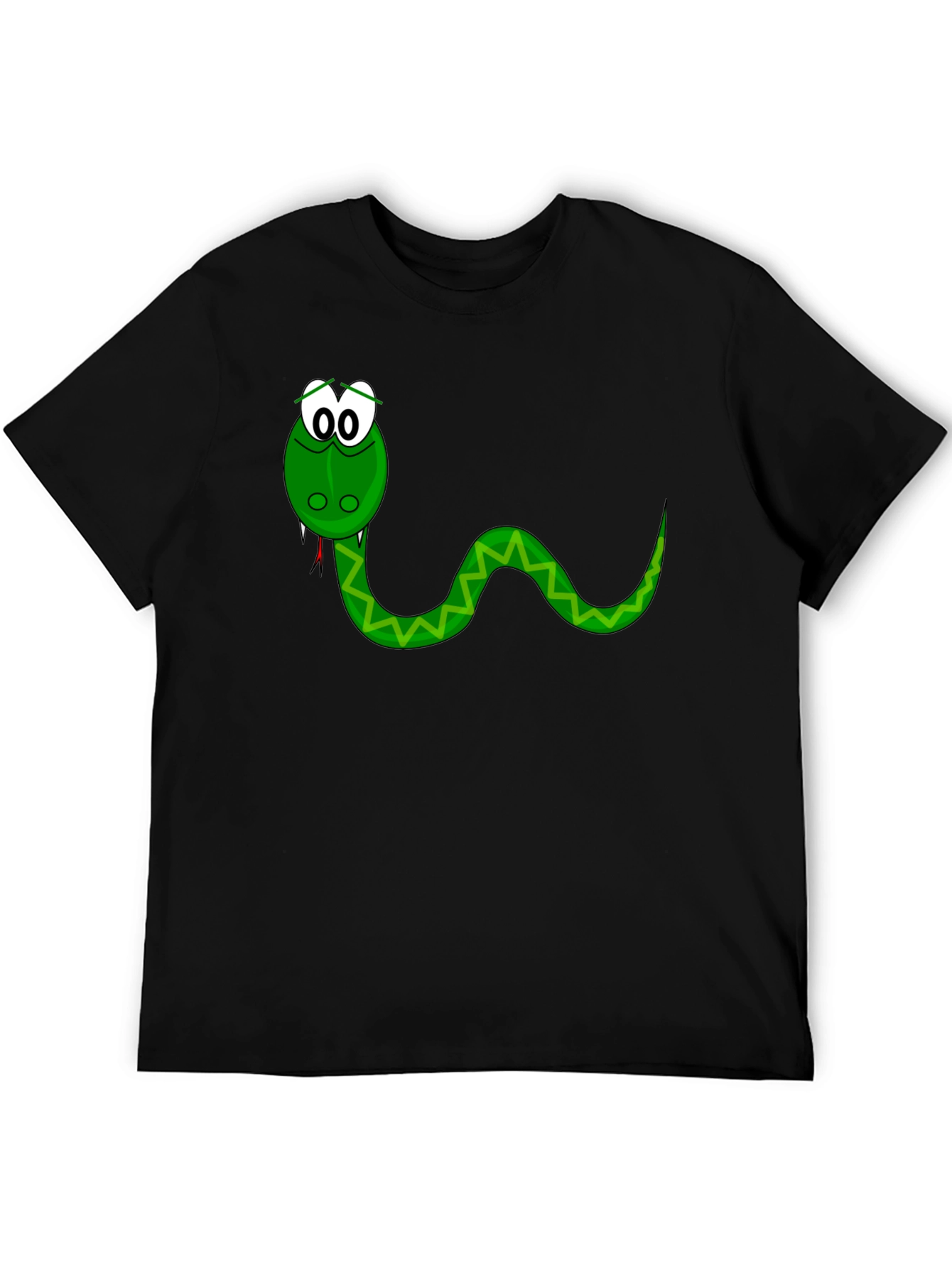 Cartoon Snake Graphic Tee - Black T-Shirt