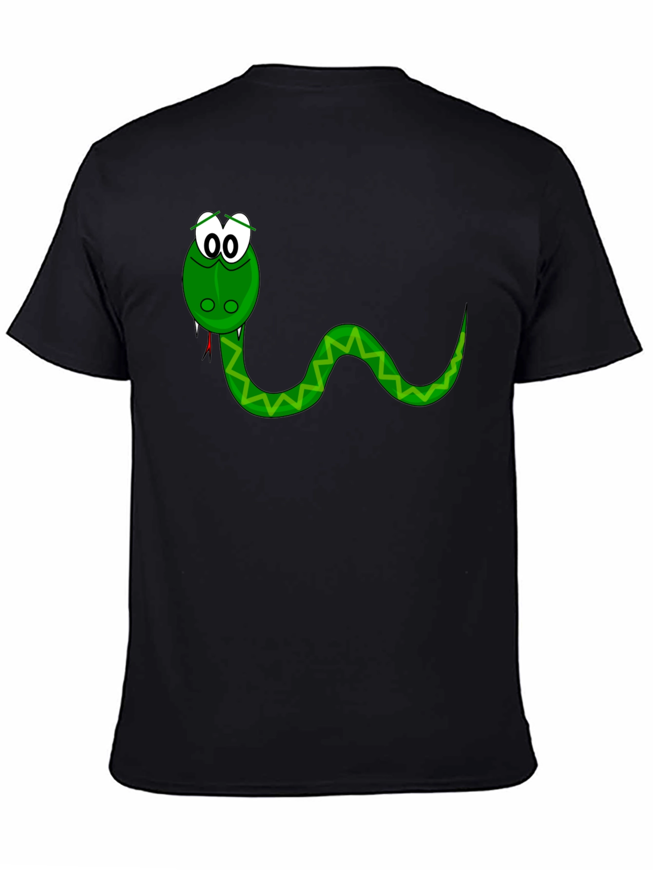 Cartoon Snake Graphic Tee - Black T-Shirt