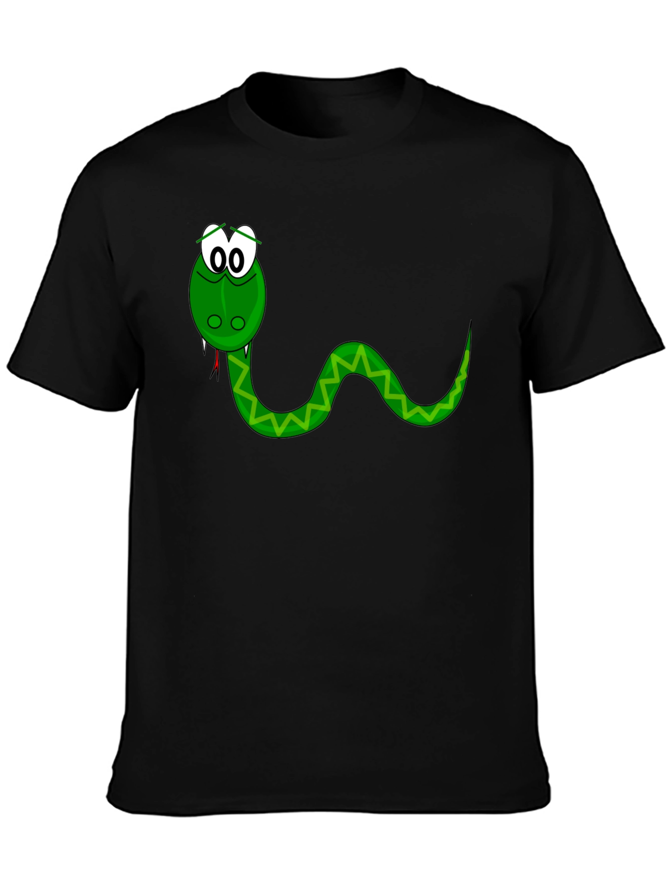 Cartoon Snake Graphic Tee - Black T-Shirt