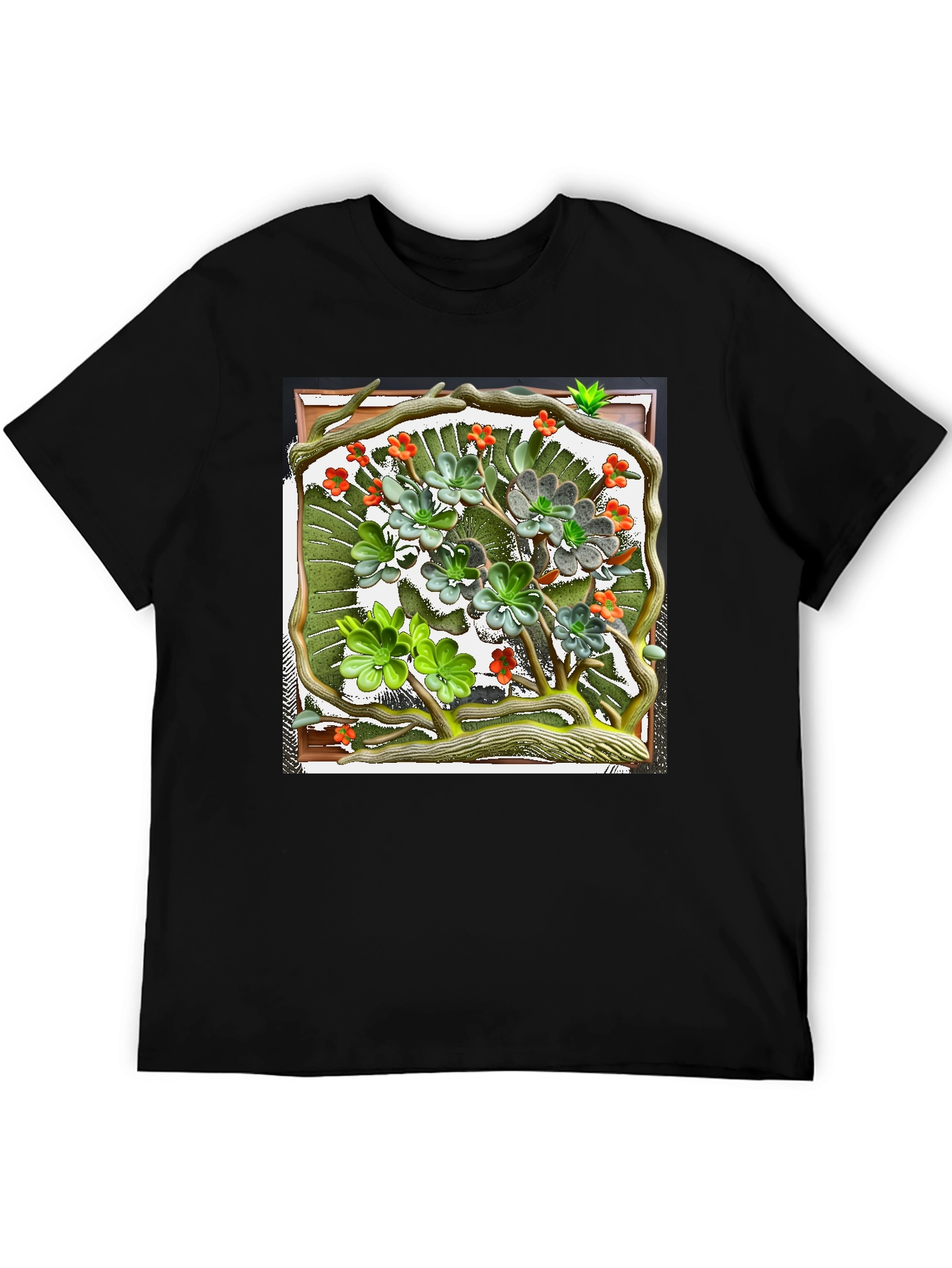 Nature Art T-Shirt: Unique Floral Design
