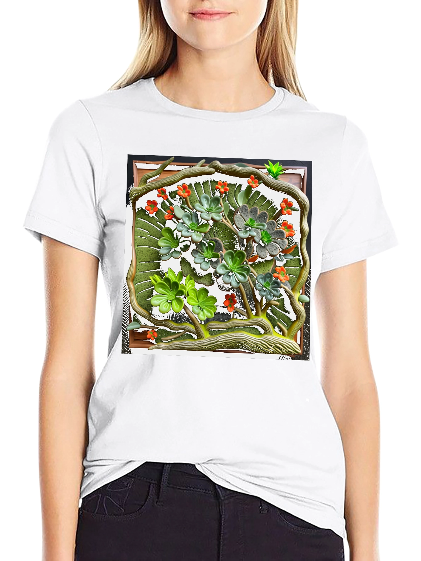 Nature Art T-Shirt: Unique Floral Design