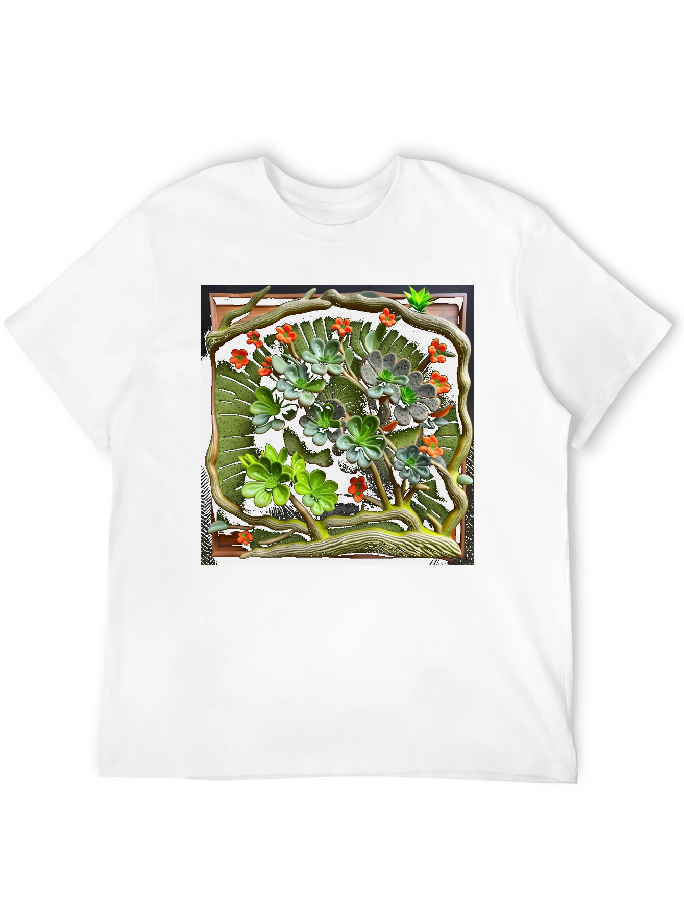 Nature Art T-Shirt: Unique Floral Design
