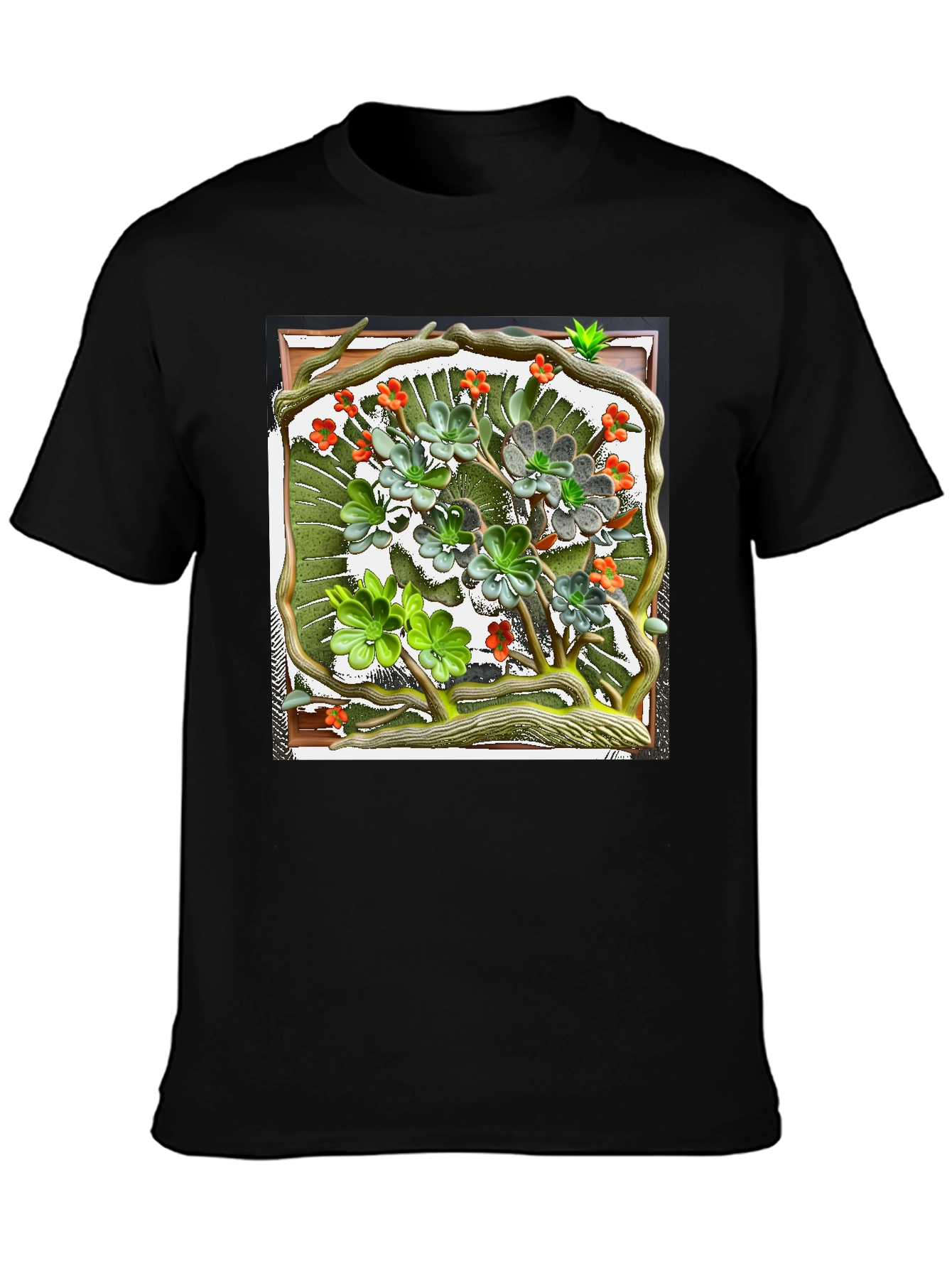 Nature Art T-Shirt: Unique Floral Design