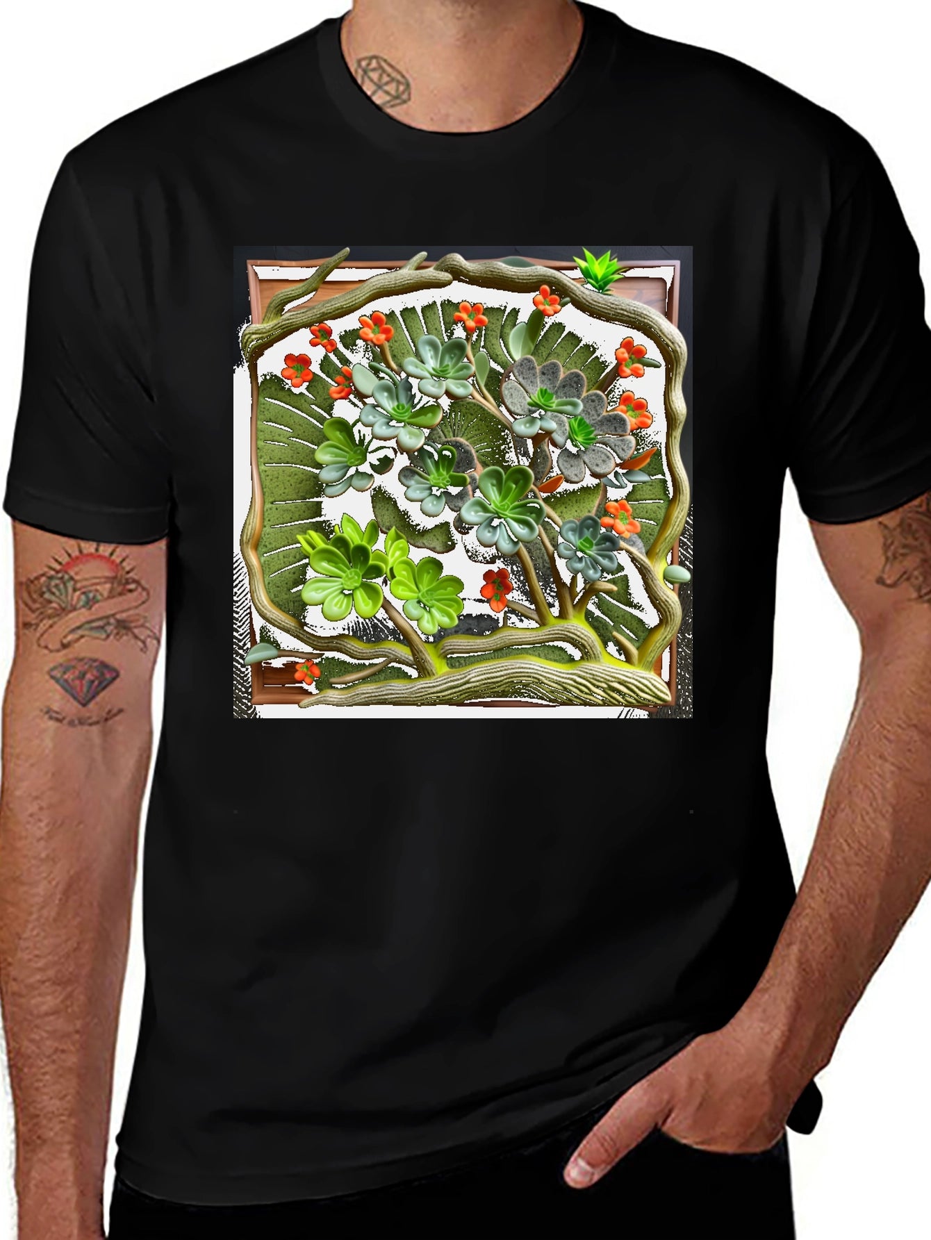 Nature Art T-Shirt: Unique Floral Design