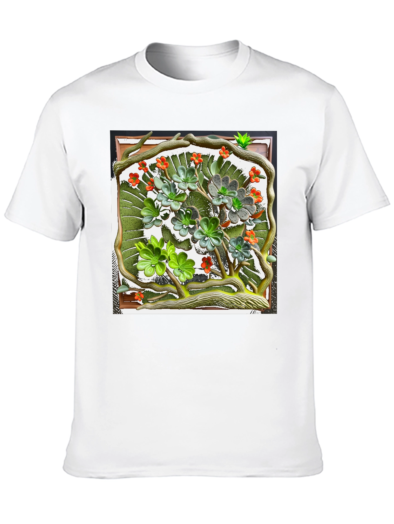 Nature Art T-Shirt: Unique Floral Design