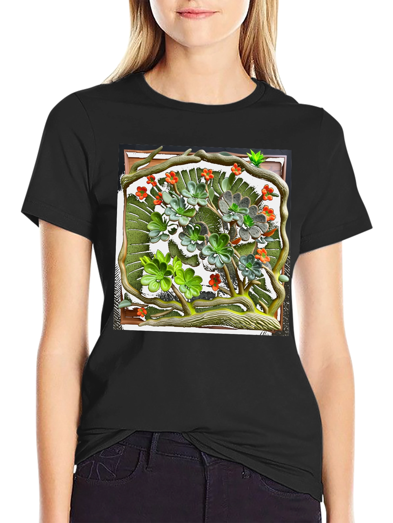 Nature Art T-Shirt: Unique Floral Design