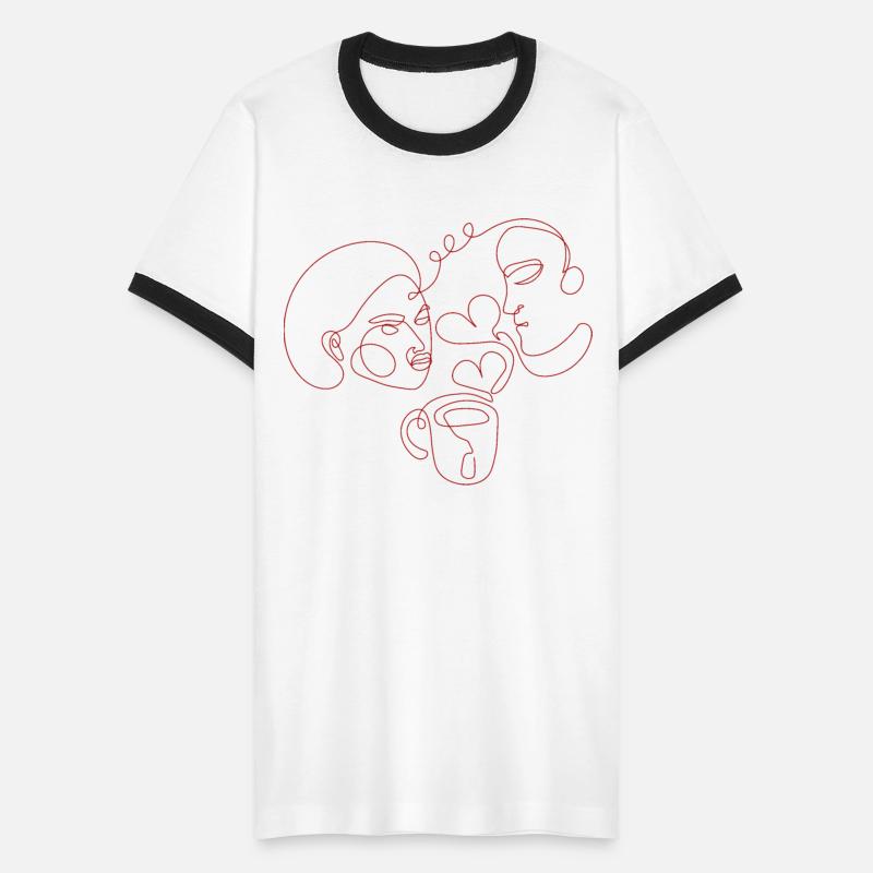 Tea lovers outline hearts matching couple