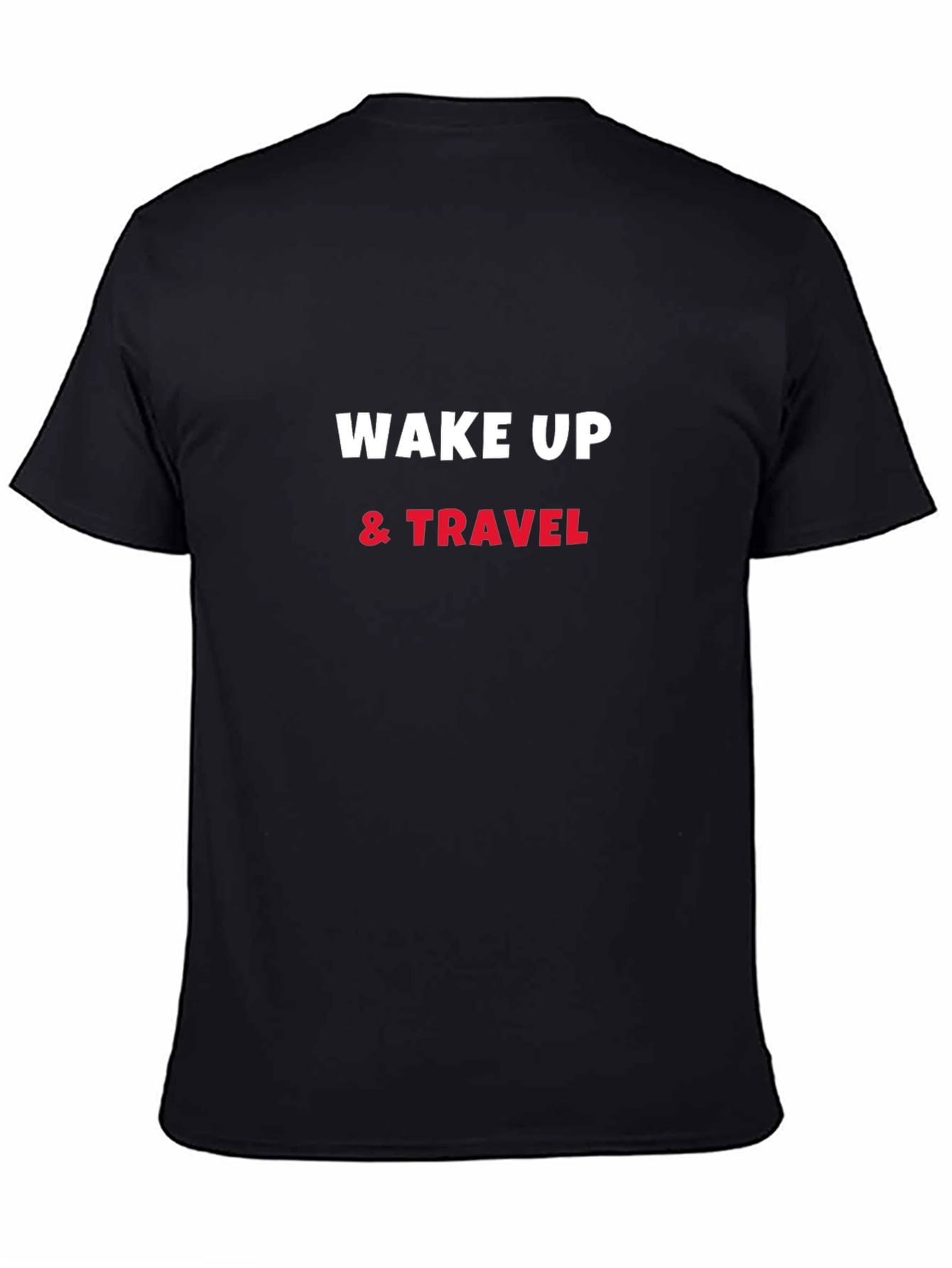 Wake Up & Travel Black Graphic Tee