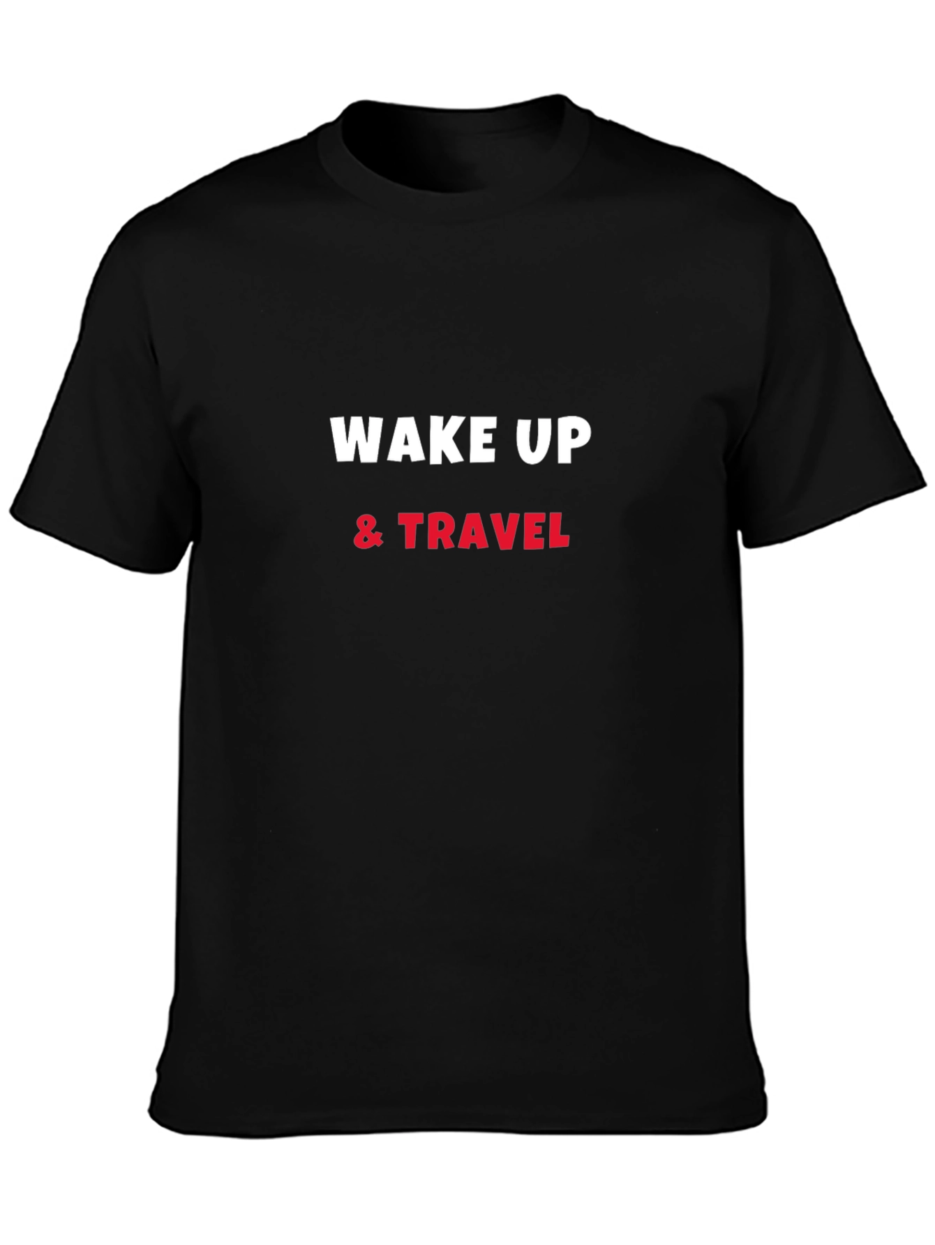 Wake Up & Travel Black Graphic Tee