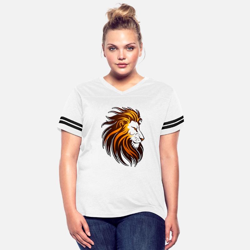the lion in orange in the style of dark amber