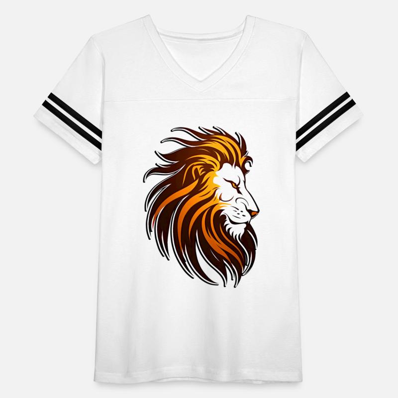 the lion in orange in the style of dark amber