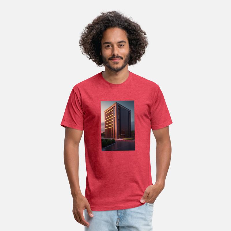 The red building logo design in T shirt cloths