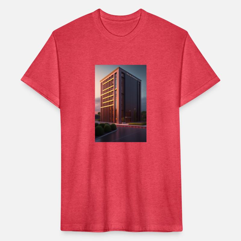 The red building logo design in T shirt cloths