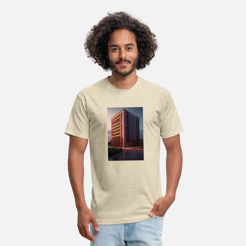 The red building logo design in T shirt cloths