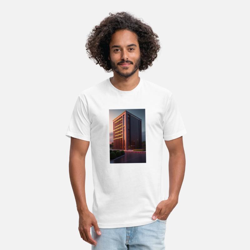 The red building logo design in T shirt cloths