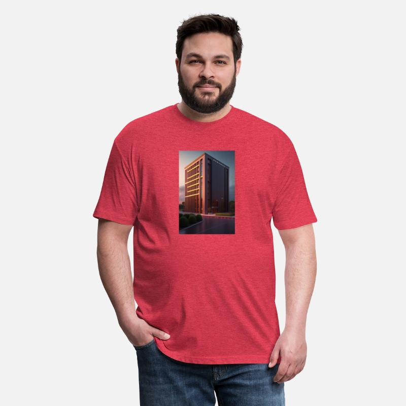 The red building logo design in T shirt cloths