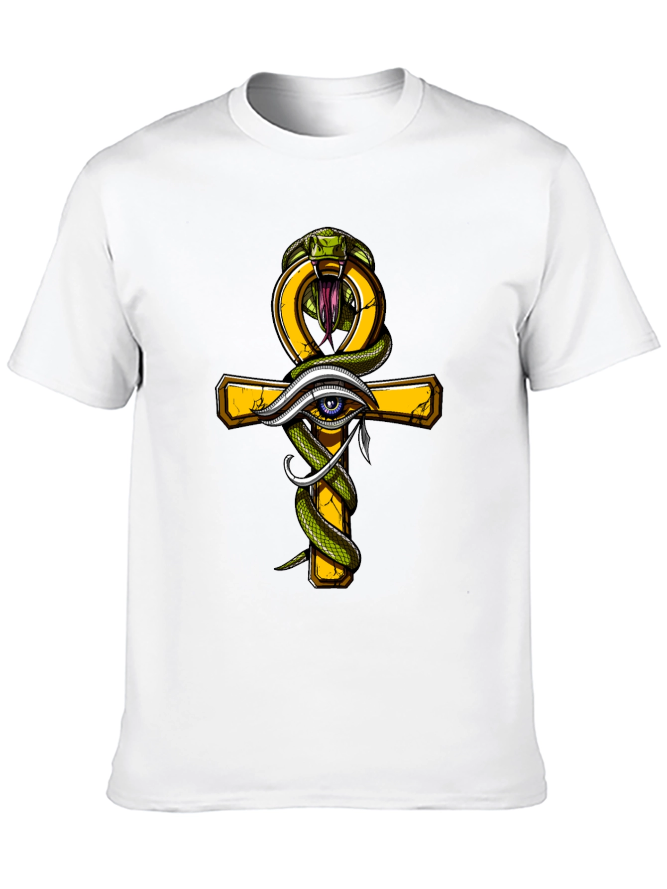 Egyptian Ankh Eye of Horus Cobra Graphic Tee