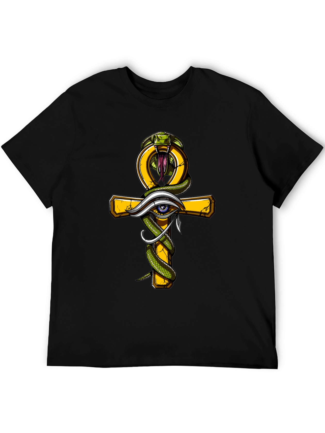 Egyptian Ankh Eye of Horus Cobra Graphic Tee