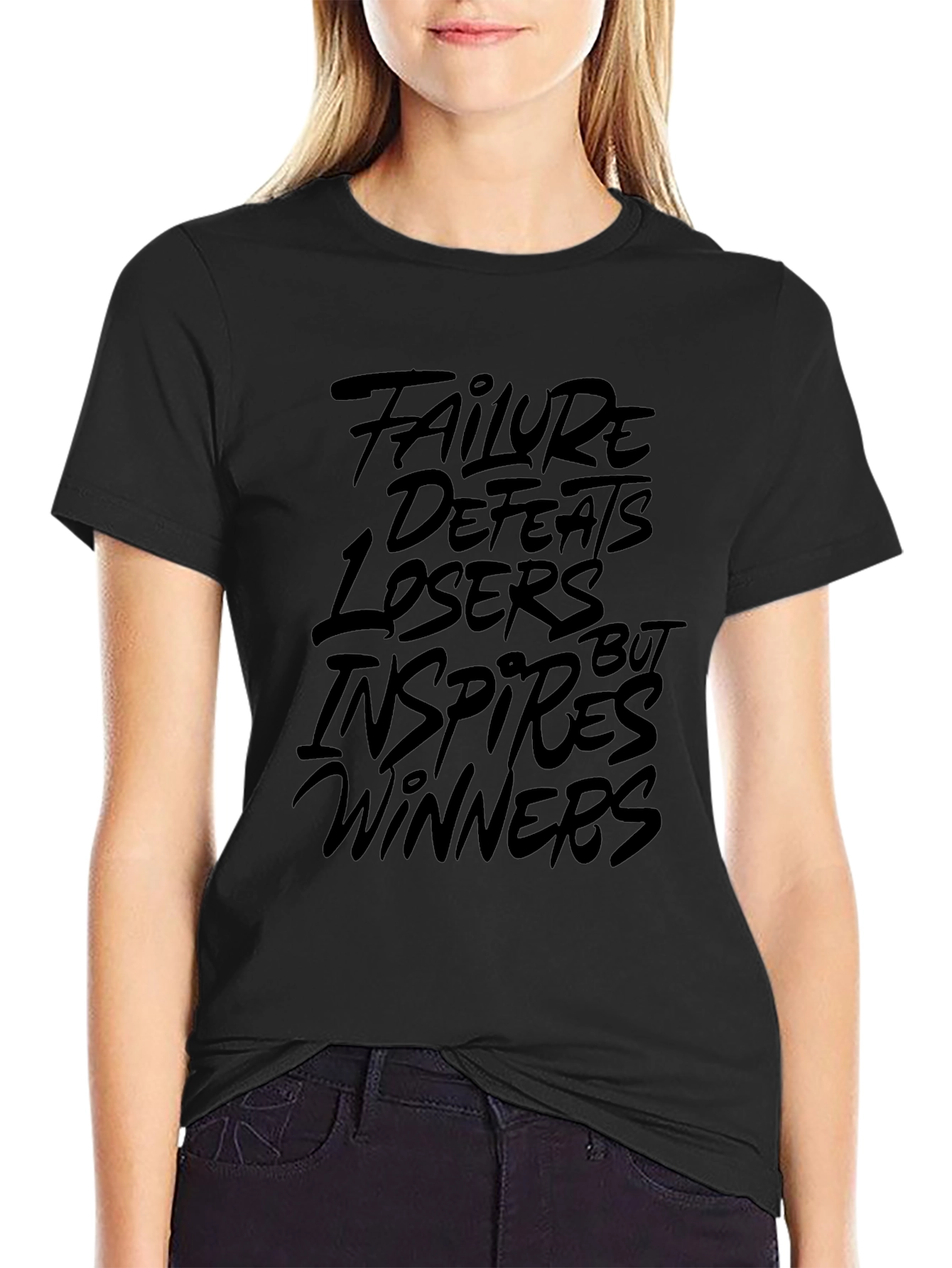 Failure Inspires T-Shirt - Motivational Black Tee