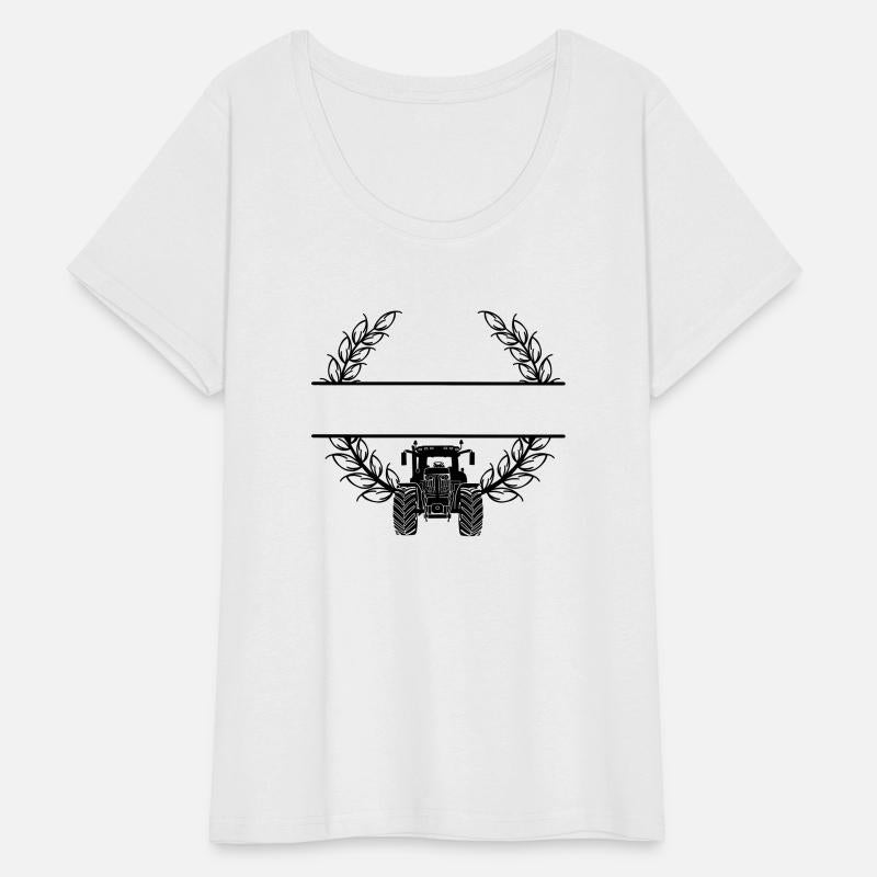 Tractor Front View in Wheat Wreath Shadow Design