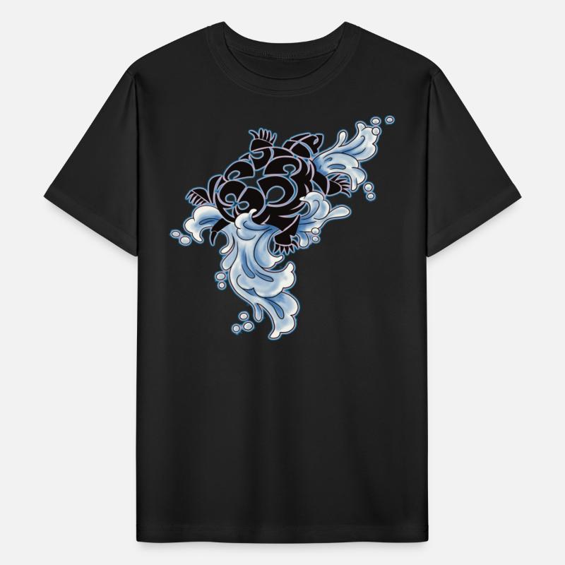 Tribal Turtle Riding Waves - Kids Shirt Designs