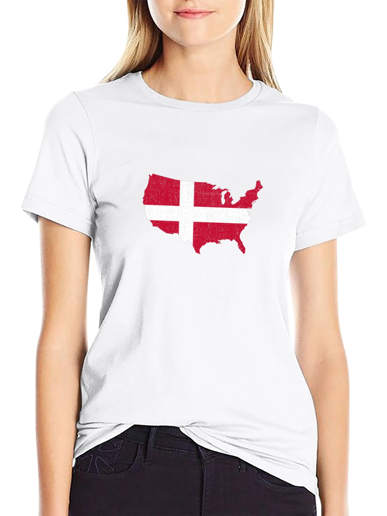 USA Denmark Flag T-Shirt - Patriotic Graphic Tee