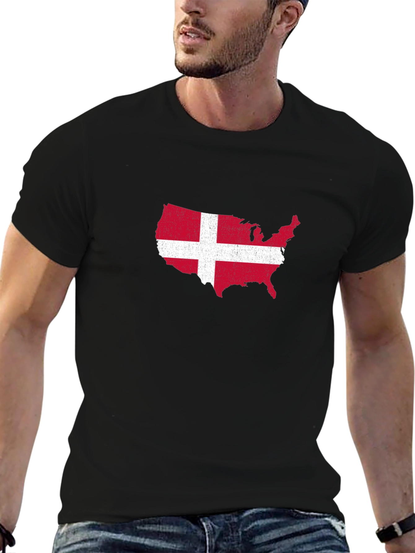USA Denmark Flag T-Shirt - Patriotic Graphic Tee