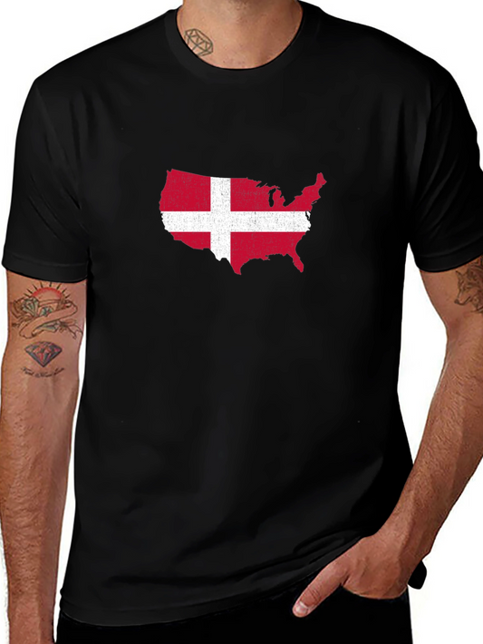 USA Denmark Flag T-Shirt - Patriotic Graphic Tee