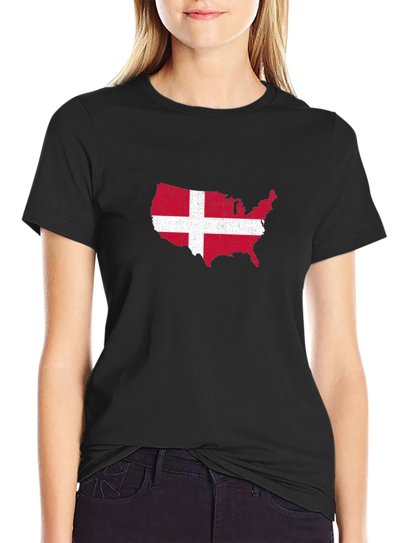 USA Denmark Flag T-Shirt - Patriotic Graphic Tee