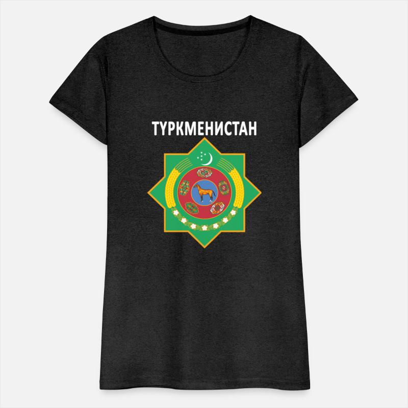 Turkmen Cyrillic Text Emblem Of Turkmenistan