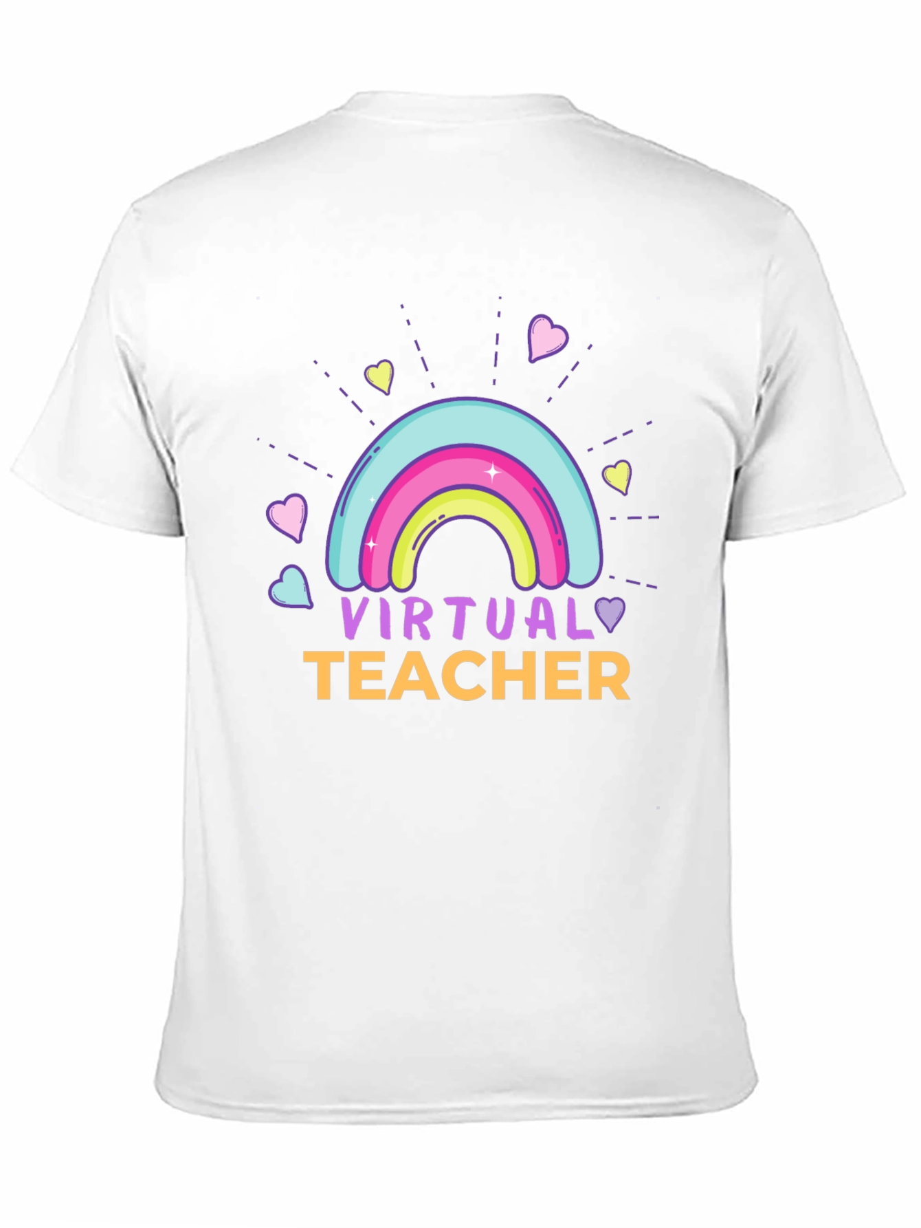 Virtual Teacher Rainbow Graphic T-Shirt