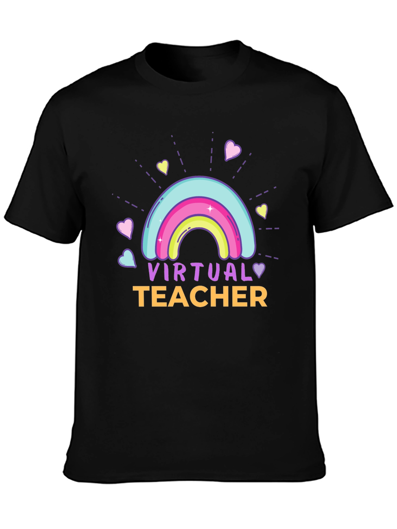 Virtual Teacher Rainbow Graphic T-Shirt