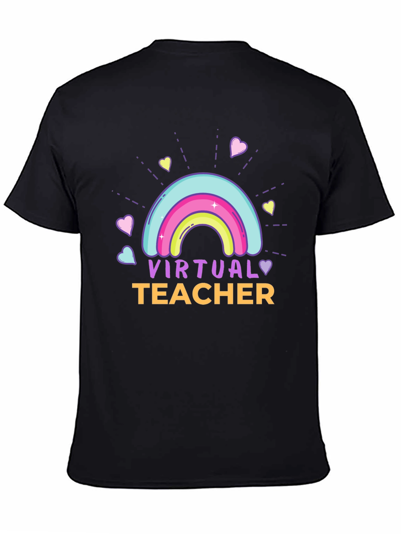 Virtual Teacher Rainbow Graphic T-Shirt