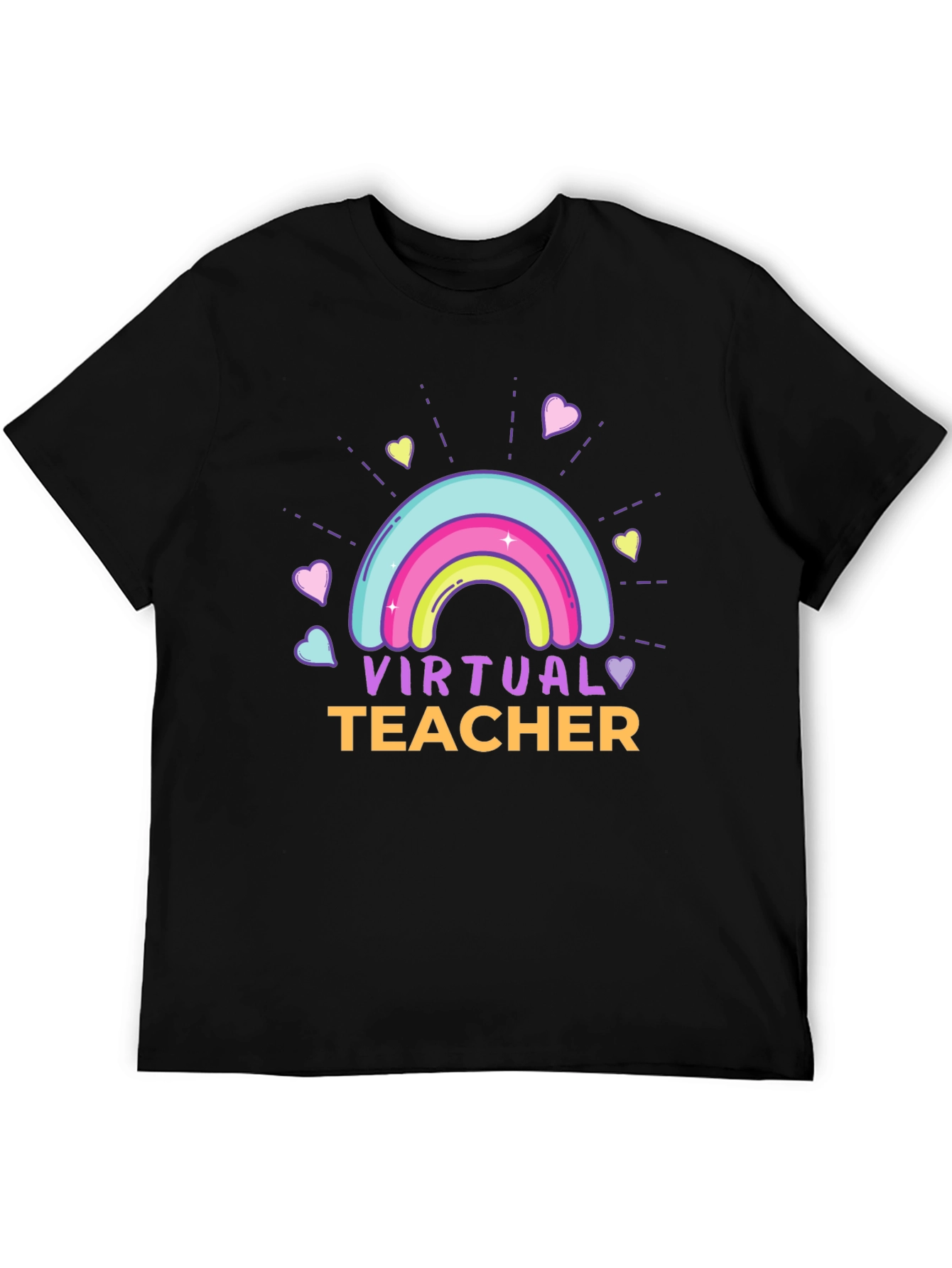 Virtual Teacher Rainbow Graphic T-Shirt