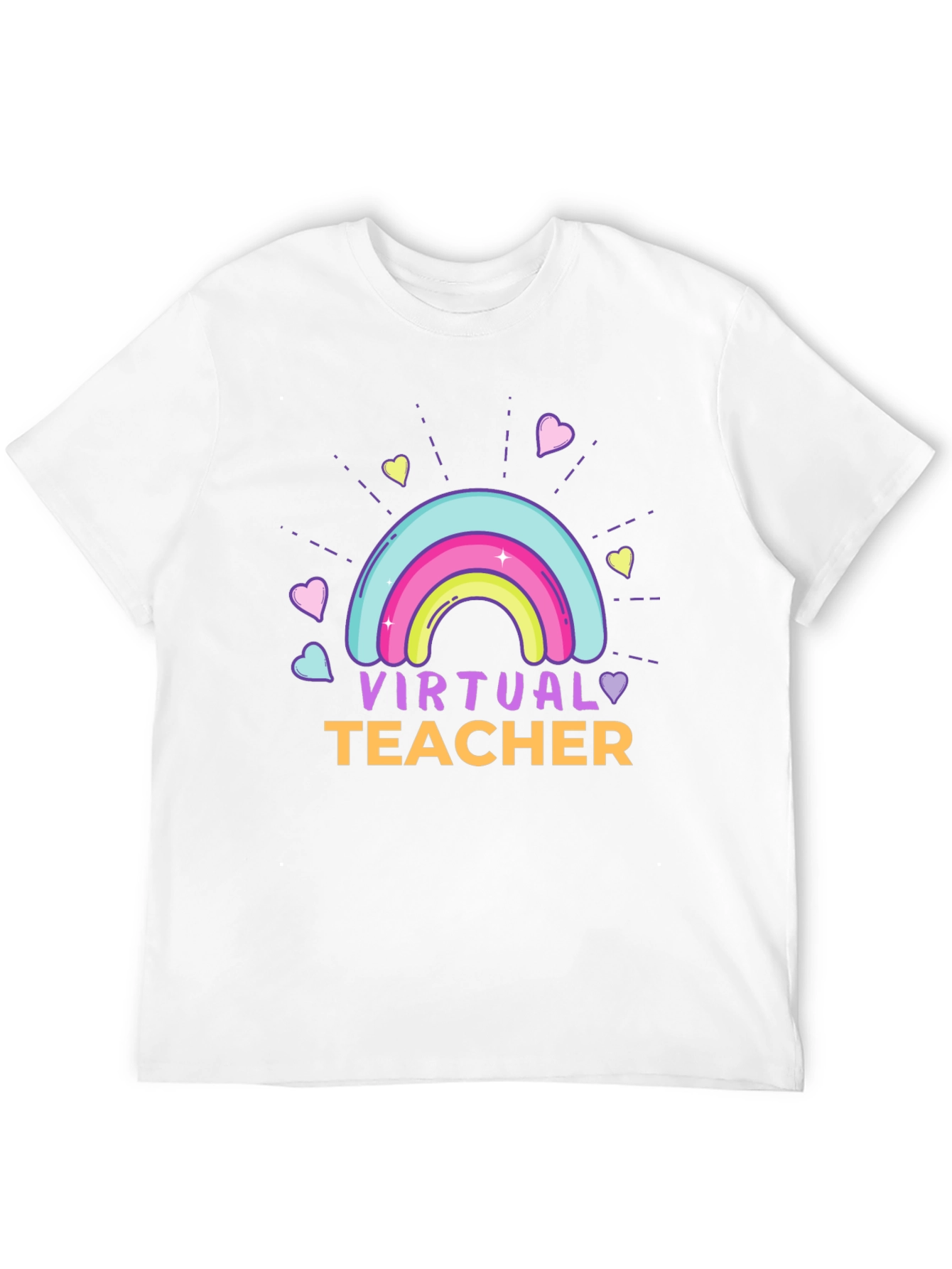 Virtual Teacher Rainbow Graphic T-Shirt