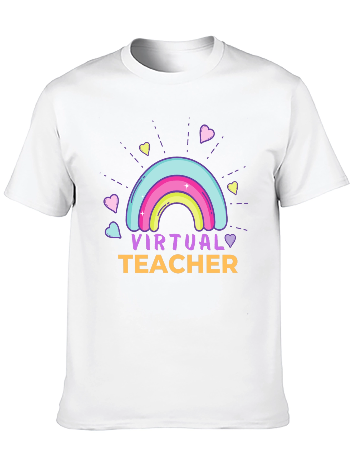 Virtual Teacher Rainbow Graphic T-Shirt