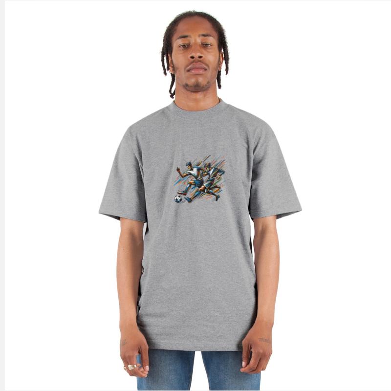 two soccer players in full action for soccer fans