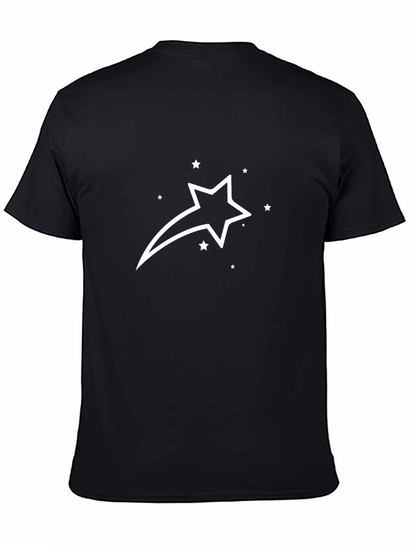Black T-Shirt with White Star Graphic
