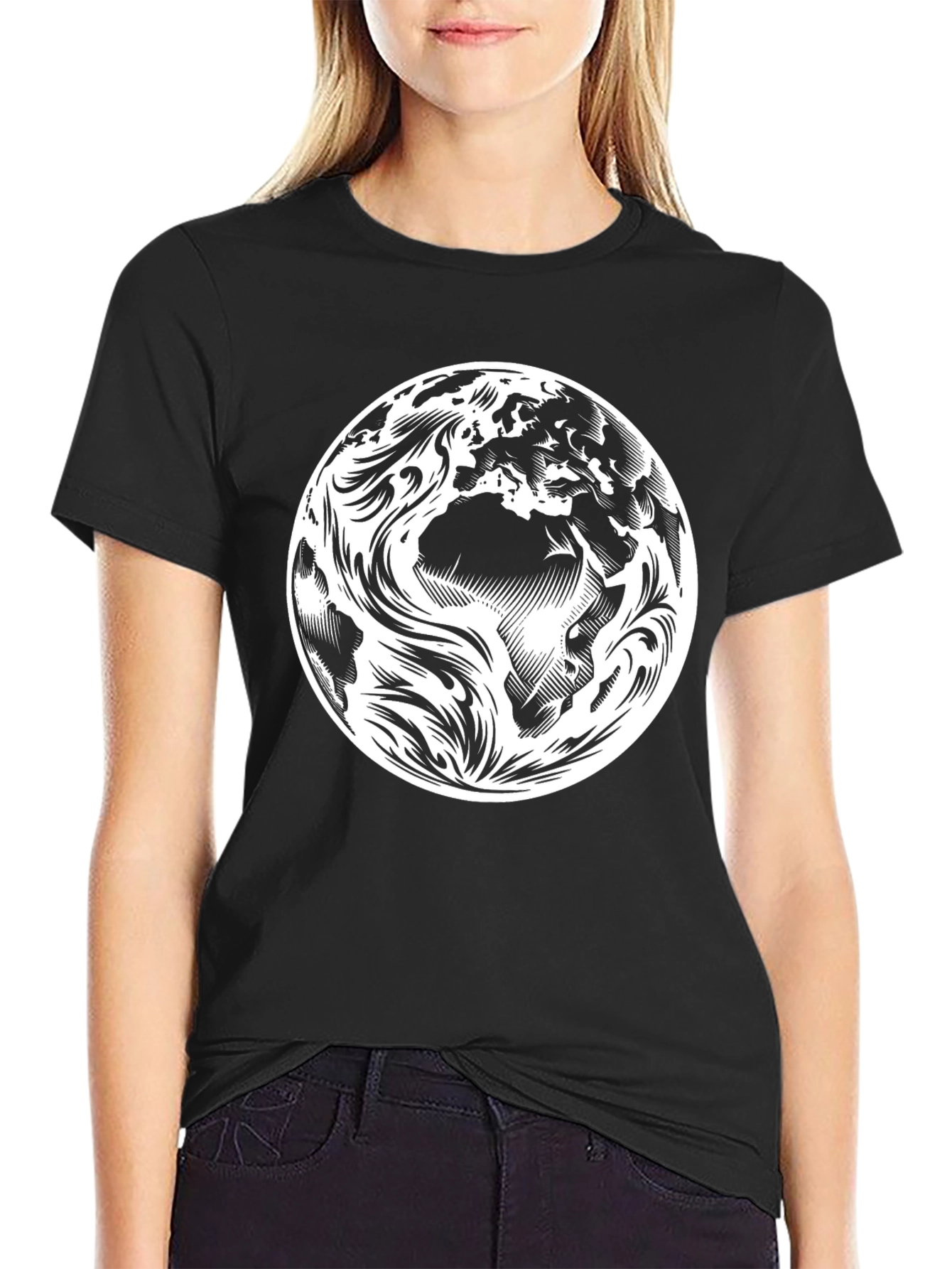 Earth Graphic Black T-Shirt