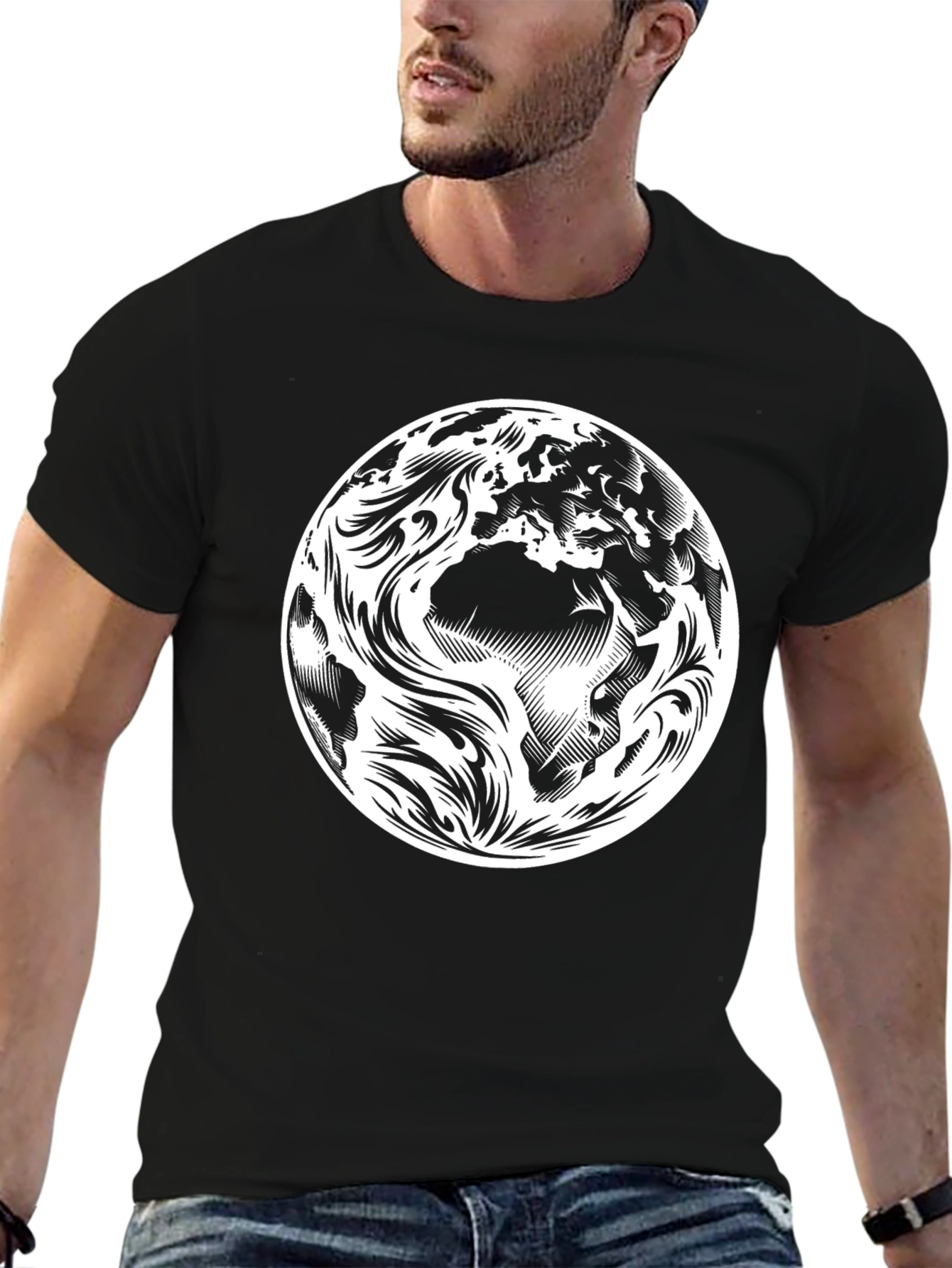 Earth Graphic Black T-Shirt