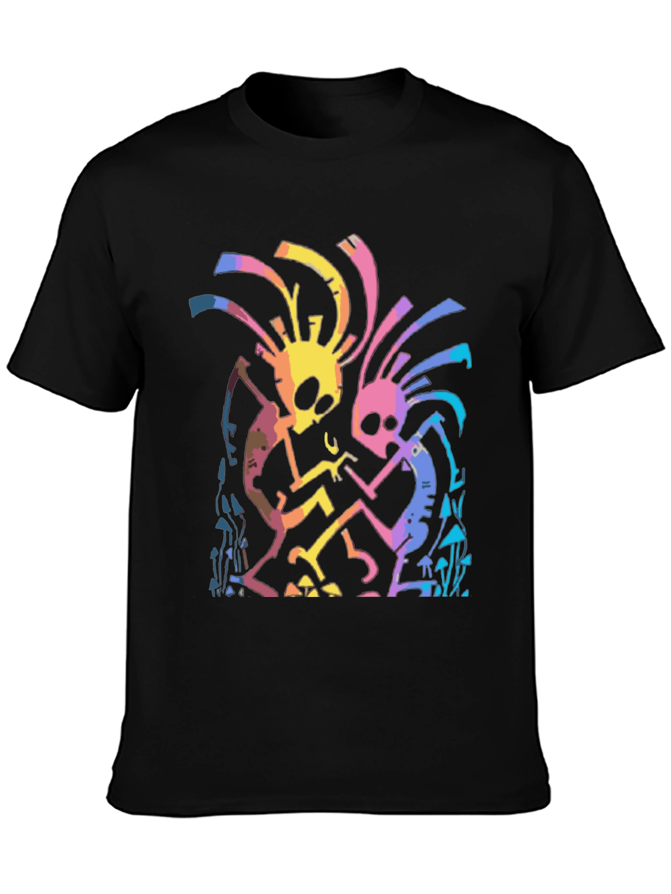 Psychedelic Dancing Skeletons Graphic Tee